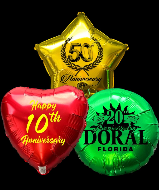 Custom Anniversary Mylar Balloons