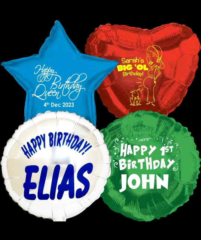 Custom Mylar Balloons for Birthday – Personalized with Name, Photo, Message