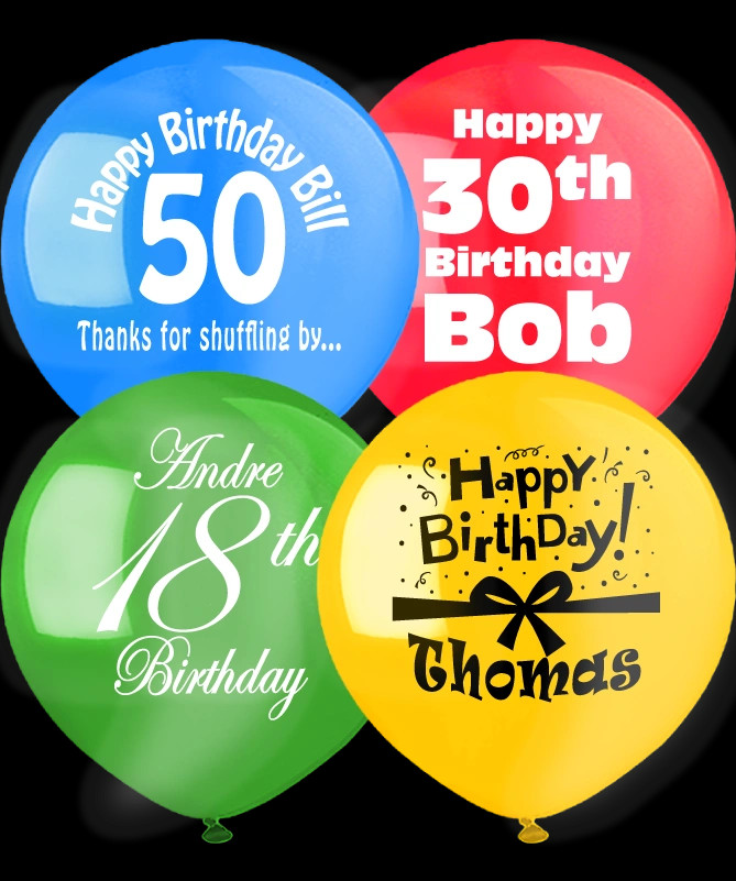 Jumbo Birthday Balloons - Personalized with Custom Graphic