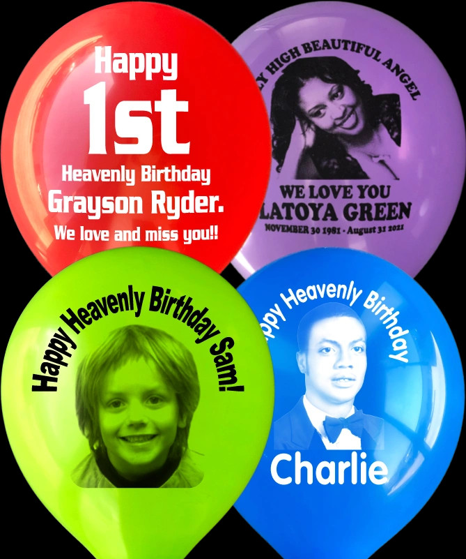 Happy Heavenly Birthday Printed Balloons