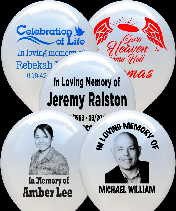 Custom Memorial Balloons with Pictures and Names