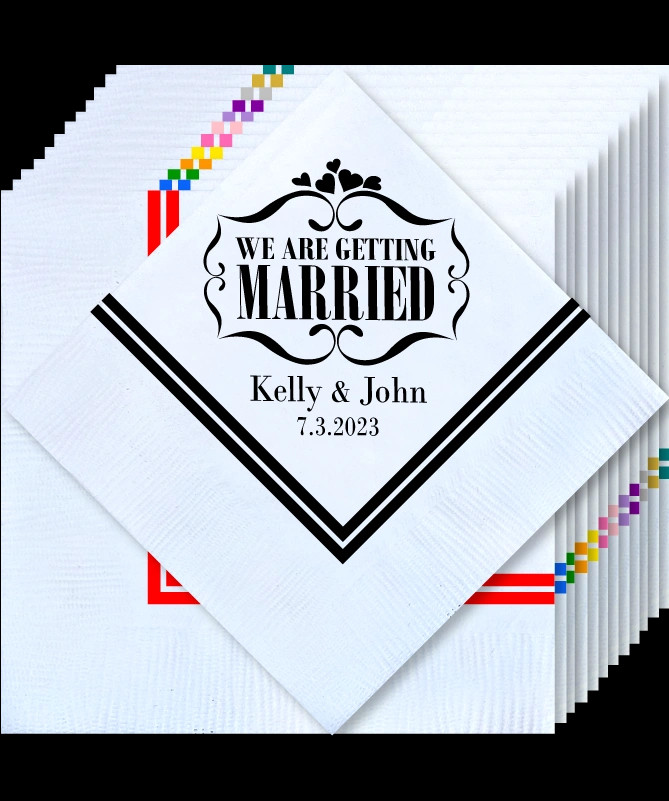 Wedding Napkins - Personalized Cocktail Napkins