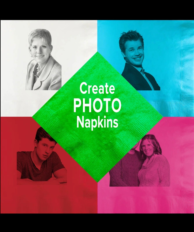 Photo Printed Cocktail Napkins